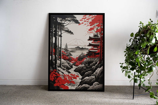 Japanese Forest Lake Asian Style Poster | Wall Art for Home & Office | High-Quality Print - High-Quality Visual Display