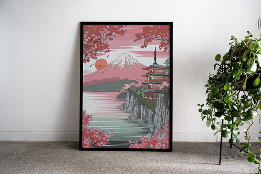 Japanese Fuji Aesthetic Asian Style Poster | Wall Art for Home & Office | High-Quality Print - High-Quality Visual Display