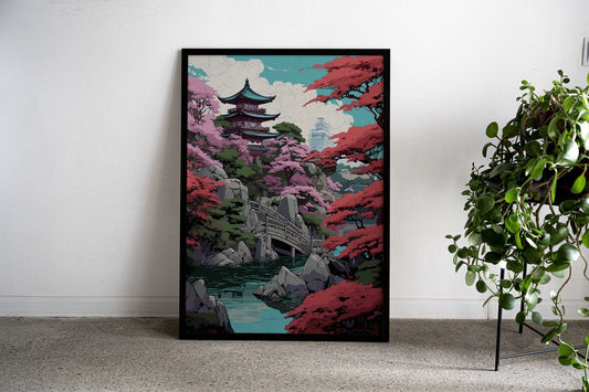 Japanese Garden Landscape Asian Style Poster | Wall Art for Home & Office | High-Quality Print - High-Quality Visual Display