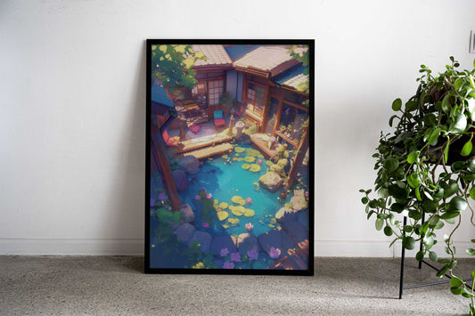 Japanese Garden Oasis Asian Style Poster | Wall Art for Home & Office | High-Quality Print - High-Quality Visual Display