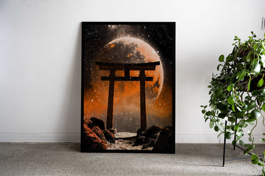 Japanese Gate in space Asian Style Poster | Wall Art for Home & Office | High-Quality Print - High-Quality Visual Display