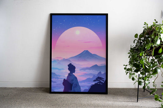 Japanese Geisha Retro Asian Style Poster | Wall Art for Home & Office | High-Quality Print - High-Quality Visual Display