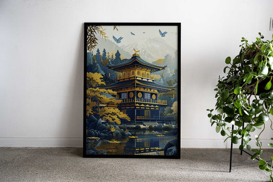Japanese Golden Temple Asian Style Poster | Wall Art for Home & Office | High-Quality Print - High-Quality Visual Display