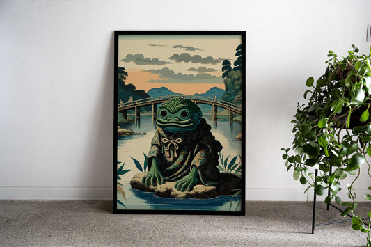 Japanese Kappa Frog Guardian of the Bridge Asian Style Poster | Wall Art for Home & Office | High-Quality Print - High-Quality Visual Display