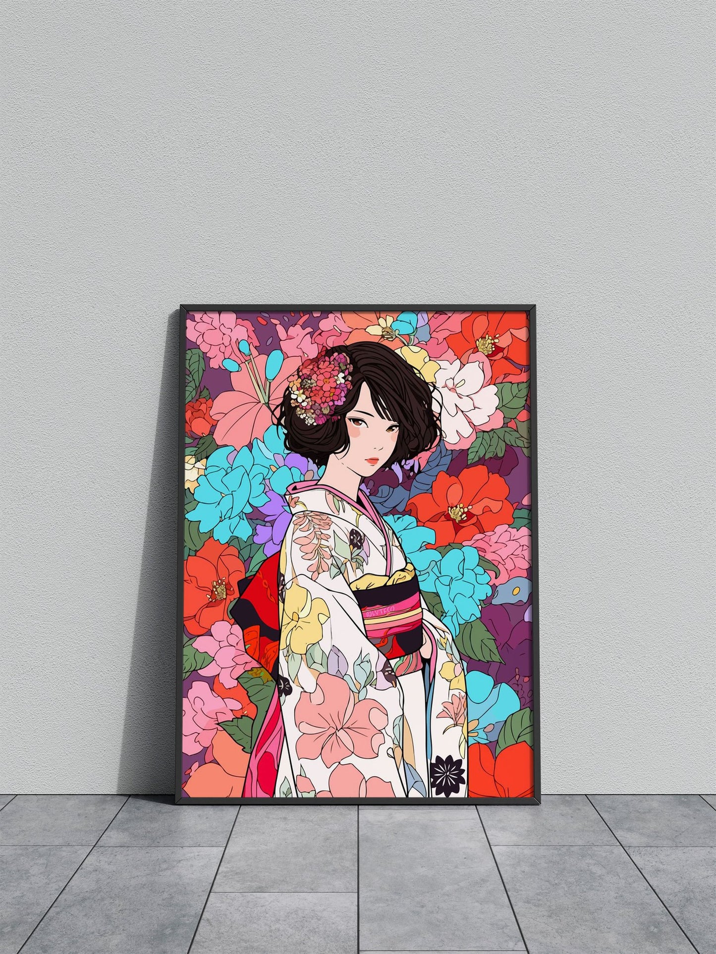 Japanese Kimono Anime Girl Asian Style Poster | Wall Art for Home & Office | High-Quality Print