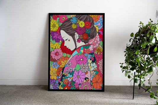 Japanese Kimono Girl Zen Asian Style Poster | Wall Art for Home & Office | High-Quality Print - High-Quality Visual Display