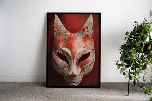 Japanese Kitsune Fox Mask Asian Style Poster | Wall Art for Home & Office | High-Quality Print - High-Quality Visual Display