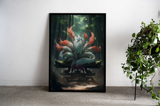 Japanese Kitsune Zen Fox Asian Style Poster | Wall Art for Home & Office | High-Quality Print - High-Quality Visual Display