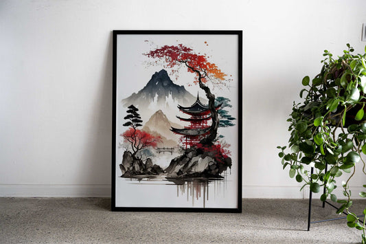 Japanese Landscape Art Asian Style Poster | Wall Art for Home & Office | High-Quality Print - High-Quality Visual Display