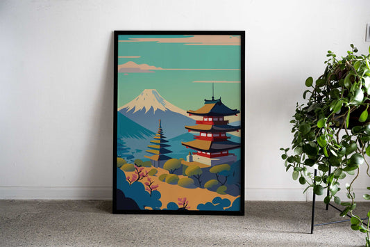 Japanese Landscape Shrine Asian Style Poster | Wall Art for Home & Office | High-Quality Print - High-Quality Visual Display