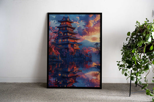 Japanese Medieval Castle Asian Style Poster | Wall Art for Home & Office | High-Quality Print - High-Quality Visual Display