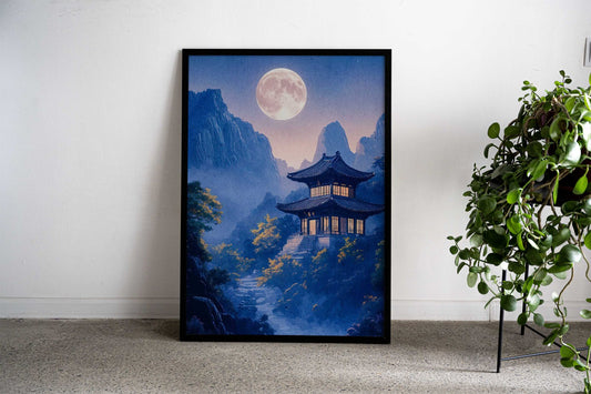 Japanese Moon Night Asian Style Poster | Wall Art for Home & Office | High-Quality Print - High-Quality Visual Display