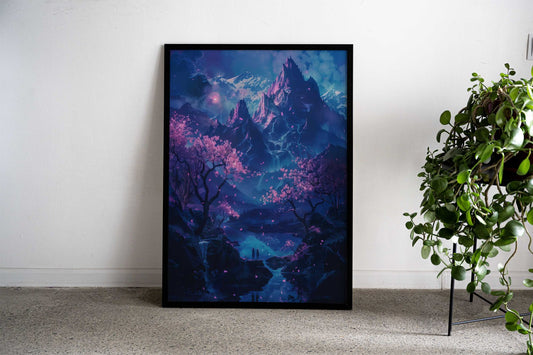 Japanese Neon Fantasy Asian Style Poster | Wall Art for Home & Office | High-Quality Print - High-Quality Visual Display