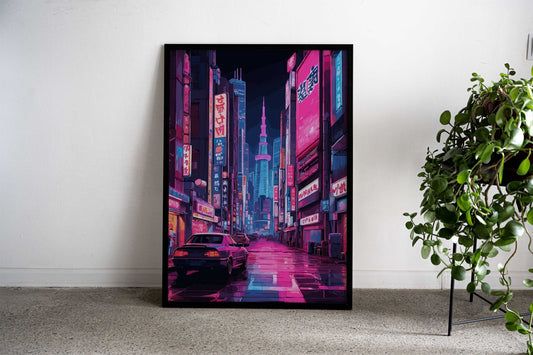 Japanese Neon Tokyo City Asian Style Poster | Wall Art for Home & Office | High-Quality Print - High-Quality Visual Display