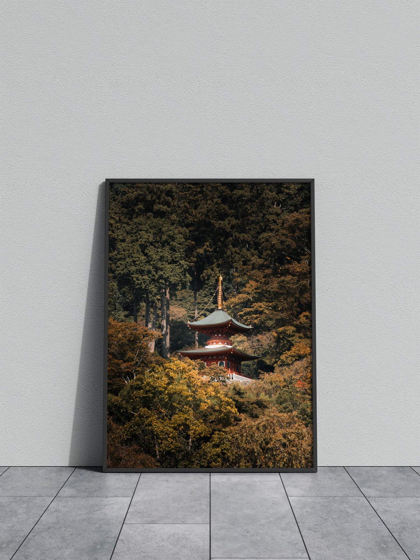 Japanese Pagoda in Forest Asian Style Poster | Wall Art for Home & Office | High-Quality Print