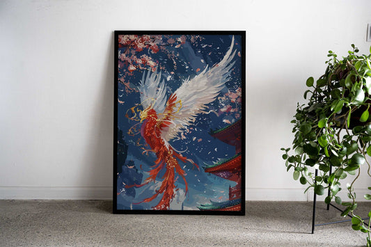 Japanese Phoenix Asian Style Poster | Wall Art for Home & Office | High-Quality Print - High-Quality Visual Display