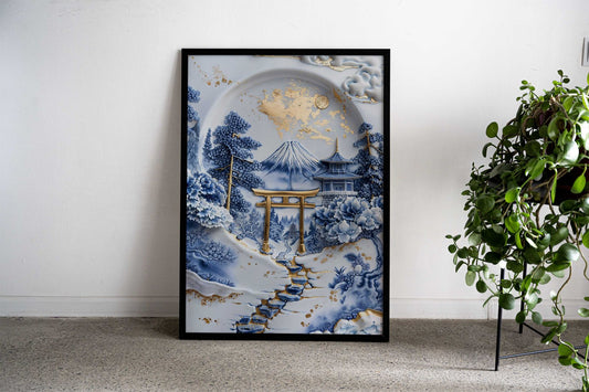 Japanese Porcelain Idyll Asian Style Poster | Wall Art for Home & Office | High-Quality Print - High-Quality Visual Display
