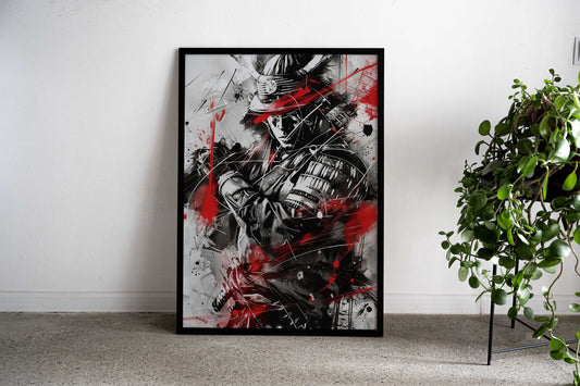 Japanese Samurai Red Asian Style Poster | Wall Art for Home & Office | High-Quality Print - High-Quality Visual Display