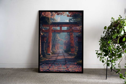 Japanese Shrine Path torii gate Fuji Japan Asian Style Poster | Wall Art for Home & Office | High-Quality Print - High-Quality Visual Display