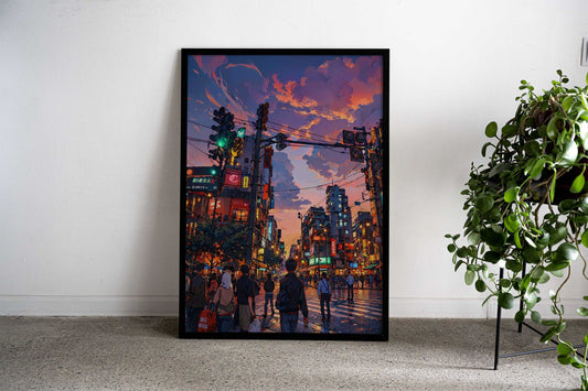Japanese Sunset Asian Style Poster | Wall Art for Home & Office | High-Quality Print - High-Quality Visual Display