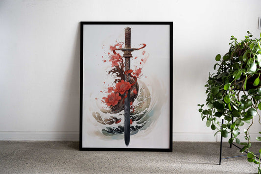 Japanese Sword Asian Style Poster | Wall Art for Home & Office | High-Quality Print - High-Quality Visual Display