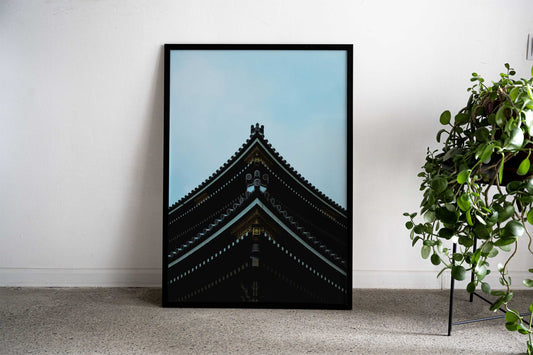 Japanese Temple Roof in Kyoto (Higashi Hongan-ji) Asian Style Poster | Wall Art for Home & Office | High-Quality Print - High-Quality Visual Display