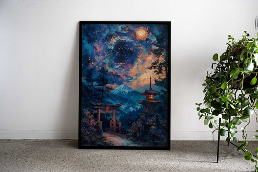 Japanese Torii Painting Asian Style Poster | Wall Art for Home & Office | High-Quality Print - High-Quality Visual Display