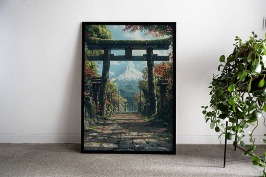 Japanese Torii gate Fuji Asian Style Poster | Wall Art for Home & Office | High-Quality Print - High-Quality Visual Display
