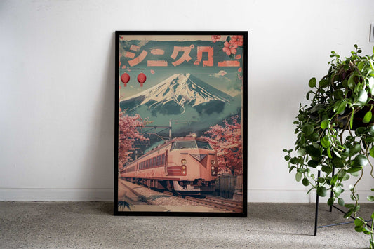 Japanese Train Landscape Asian Style Poster | Wall Art for Home & Office | High-Quality Print - High-Quality Visual Display