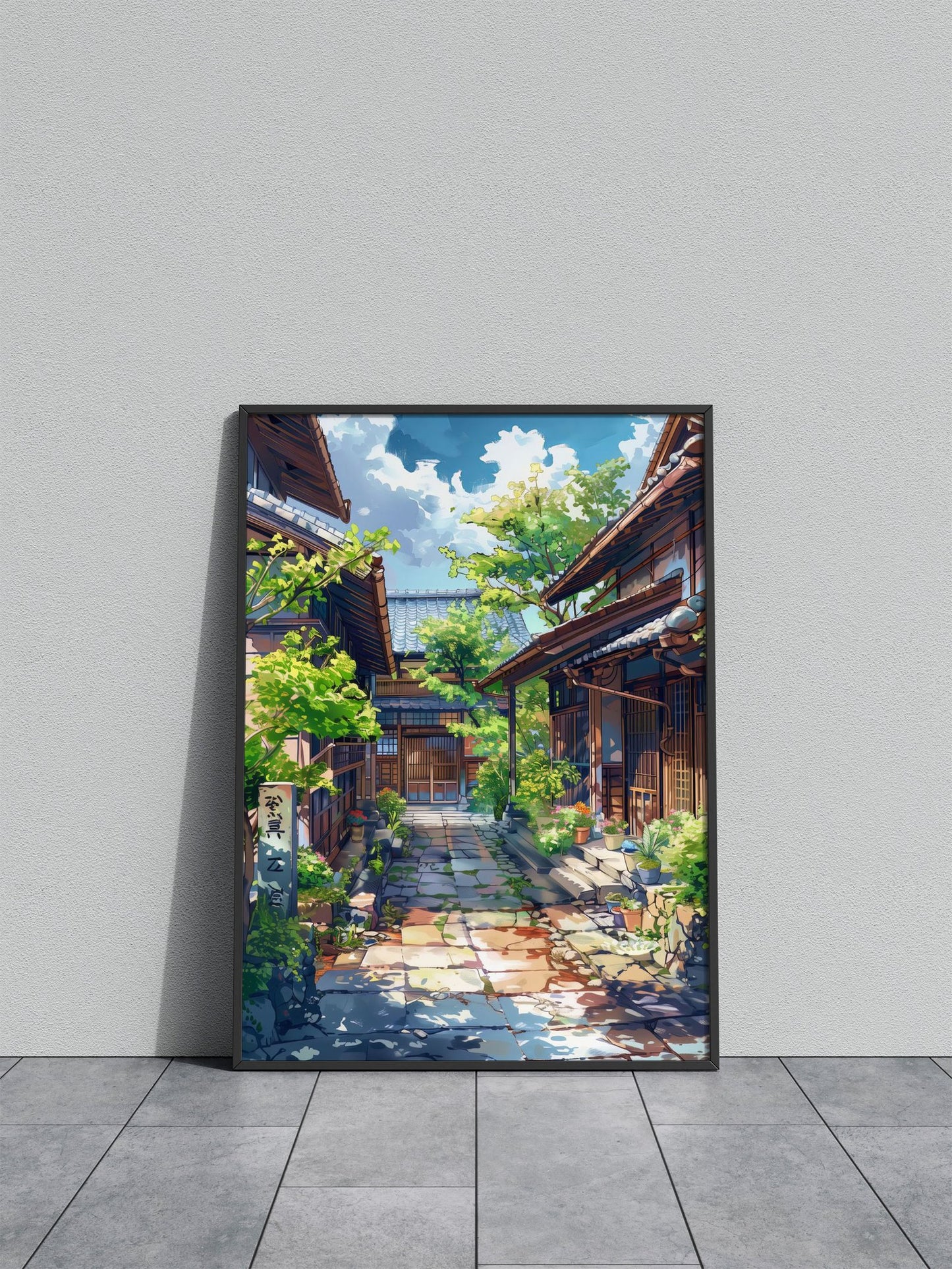 Japanese Village Street Asian Style Poster | Wall Art for Home & Office | High-Quality Print
