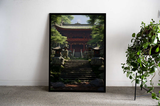 Japanese lanscape temple Asian Style Poster | Wall Art for Home & Office | High-Quality Print - High-Quality Visual Display