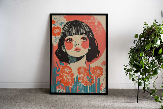 Japanese y2k Lithograph Asian Style Poster | Wall Art for Home & Office | High-Quality Print - High-Quality Premium Wall Art Decor Sticker