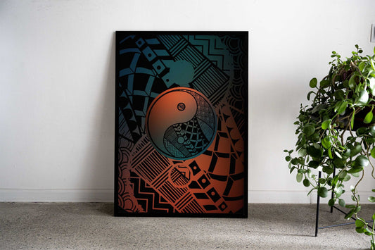 Japanese yin yang Asian Style Poster | Wall Art for Home & Office | High-Quality Print - High-Quality Premium Wall Art Decor Sticker