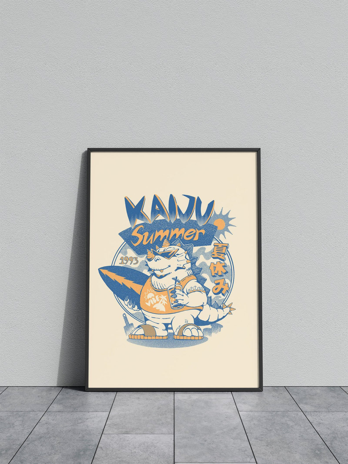 Kaiju Summer Vibes Asian Style Poster | Wall Art for Home & Office | High-Quality Print - High-Quality Premium Wall Art Decor Sticker