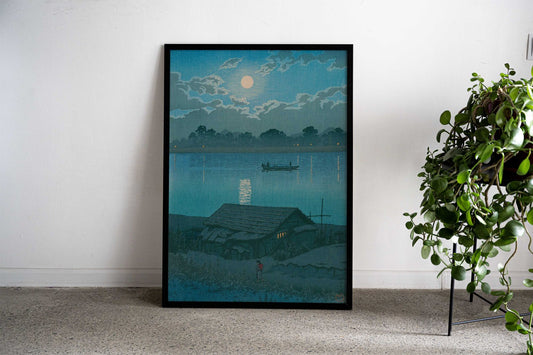 Kawase Hasui Moon Arakawa Asian Style Poster | Wall Art for Home & Office | High-Quality Print - High-Quality Visual Display