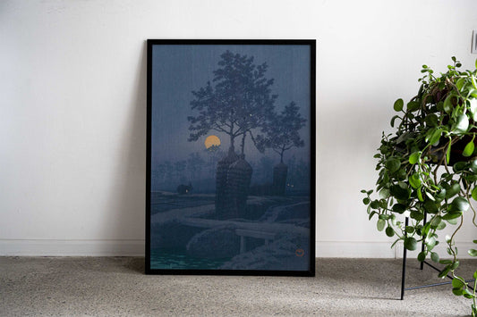 Kawase Hasui Moonlight Asian Style Poster | Wall Art for Home & Office | High-Quality Print - High-Quality Visual Display