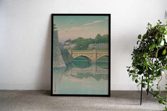 Kawase Hasui Niju Bridge Asian Style Poster | Wall Art for Home & Office | High-Quality Print - High-Quality Visual Display
