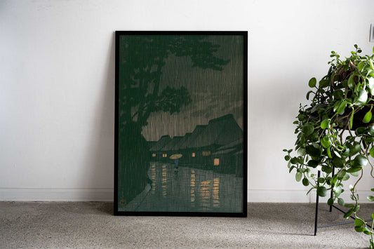 Kawase Hasui Rain Maekawa Asian Style Poster | Wall Art for Home & Office | High-Quality Print - High-Quality Visual Display