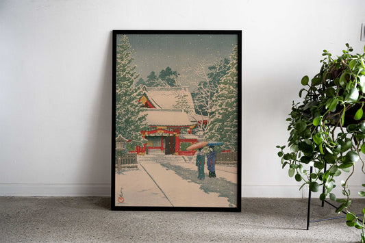 Kawase Hasui Shrine Front Asian Style Poster | Wall Art for Home & Office | High-Quality Print - High-Quality Visual Display
