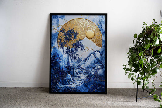 Kintsugi Bamboo Haven Art Asian Style Poster | Wall Art for Home & Office | High-Quality Print - High-Quality Visual Display