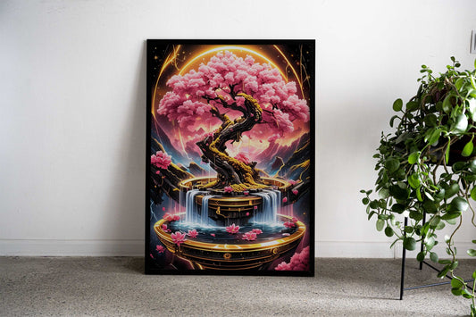 Kintsugi Cherry Blossom Asian Style Poster | Wall Art for Home & Office | High-Quality Print - High-Quality Visual Display