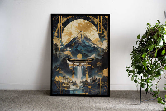 Kintsugi Gold Torri gate Asian Style Poster | Wall Art for Home & Office | High-Quality Print - High-Quality Visual Display