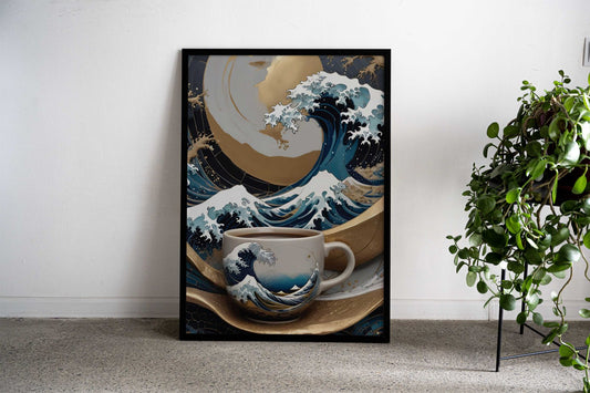 Kintsugi Great Wave Asian Style Poster | Wall Art for Home & Office | High-Quality Print - High-Quality Visual Display