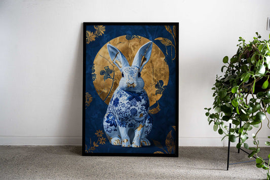Kintsugi Porcelain Rabbit Asian Style Poster | Wall Art for Home & Office | High-Quality Print - High-Quality Visual Display