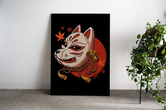 Kitsune Fox Mask Asian Style Poster | Wall Art for Home & Office | High-Quality Print - High-Quality Visual Display