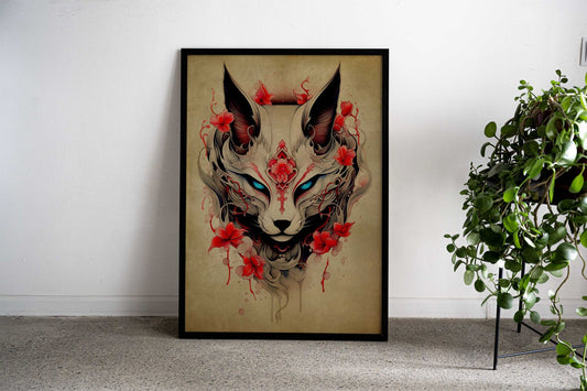 Kitsune Fox No10 Asian Style Poster | Wall Art for Home & Office | High-Quality Print - High-Quality Visual Display