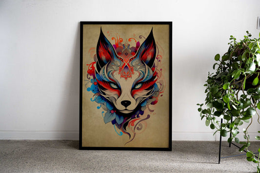 Kitsune Fox No5 Asian Style Poster | Wall Art for Home & Office | High-Quality Print - High-Quality Visual Display