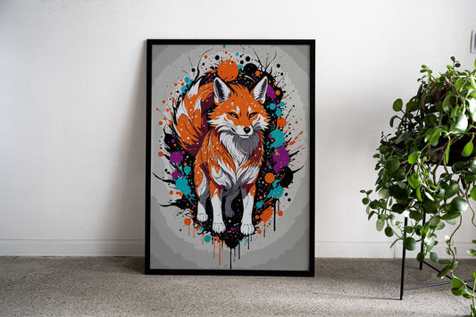 Kitsune Watercolor Asian Style Poster | Wall Art for Home & Office | High-Quality Print - High-Quality Visual Display