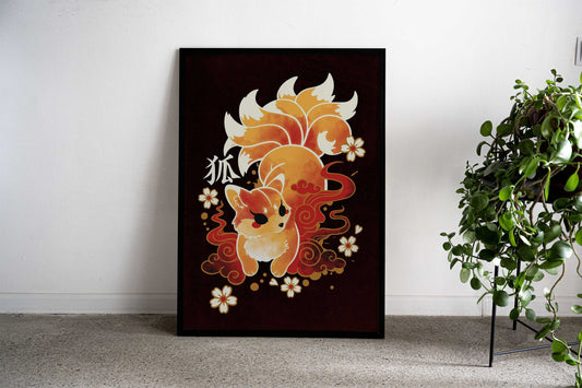 Kitsune fox kawaii Asian Style Poster | Wall Art for Home & Office | High-Quality Print - High-Quality Visual Display