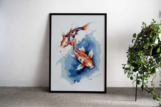 Koi Fish 5 Asian Style Poster | Wall Art for Home & Office | High-Quality Print - High-Quality Visual Display